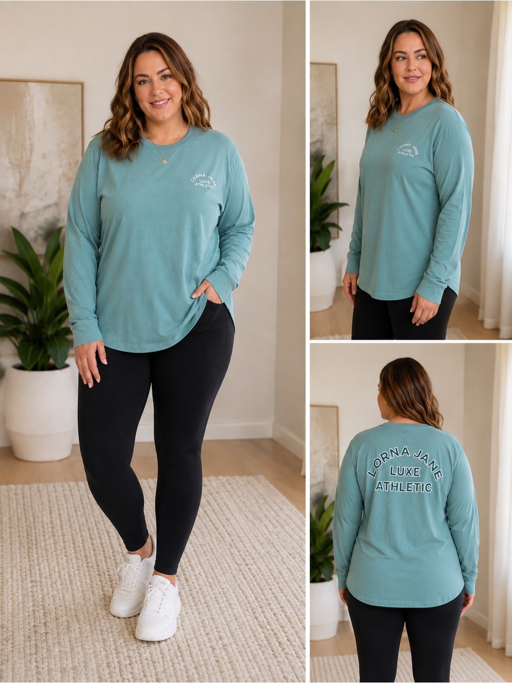 Lorna Jane Seafoam Long Sleeve Luxe Athletic Tee